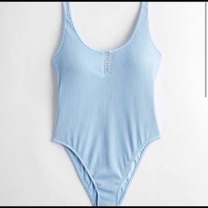 hollister brand new light blue ribbed one piece